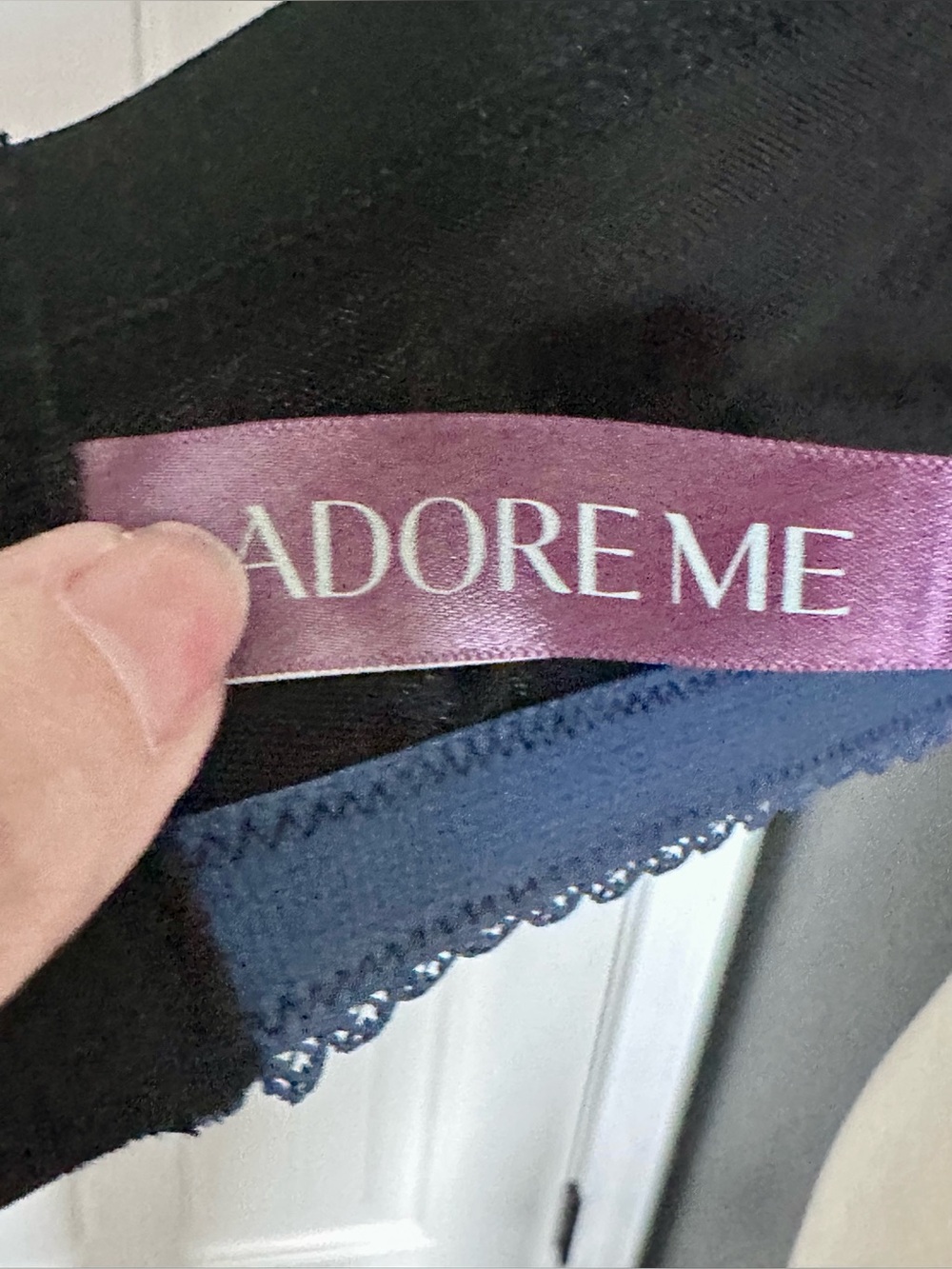 NWT Adore Me 42G Full Coverage Underwire Lace Bra Black & Blue Floral - Picture 7 of 12